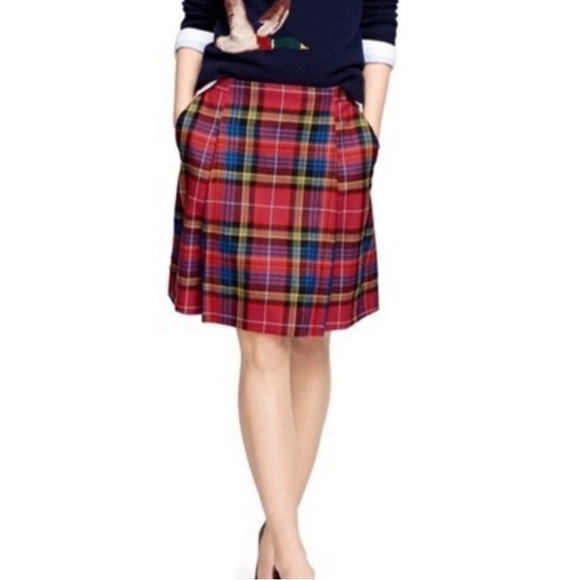 Brooks Brothers red fleece plaid skirt - Picture 1 of 4